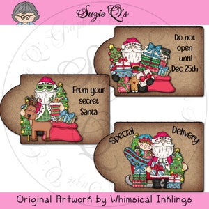Santa&#39;s Special Tags - CU Digital Printable - Immediate Download
