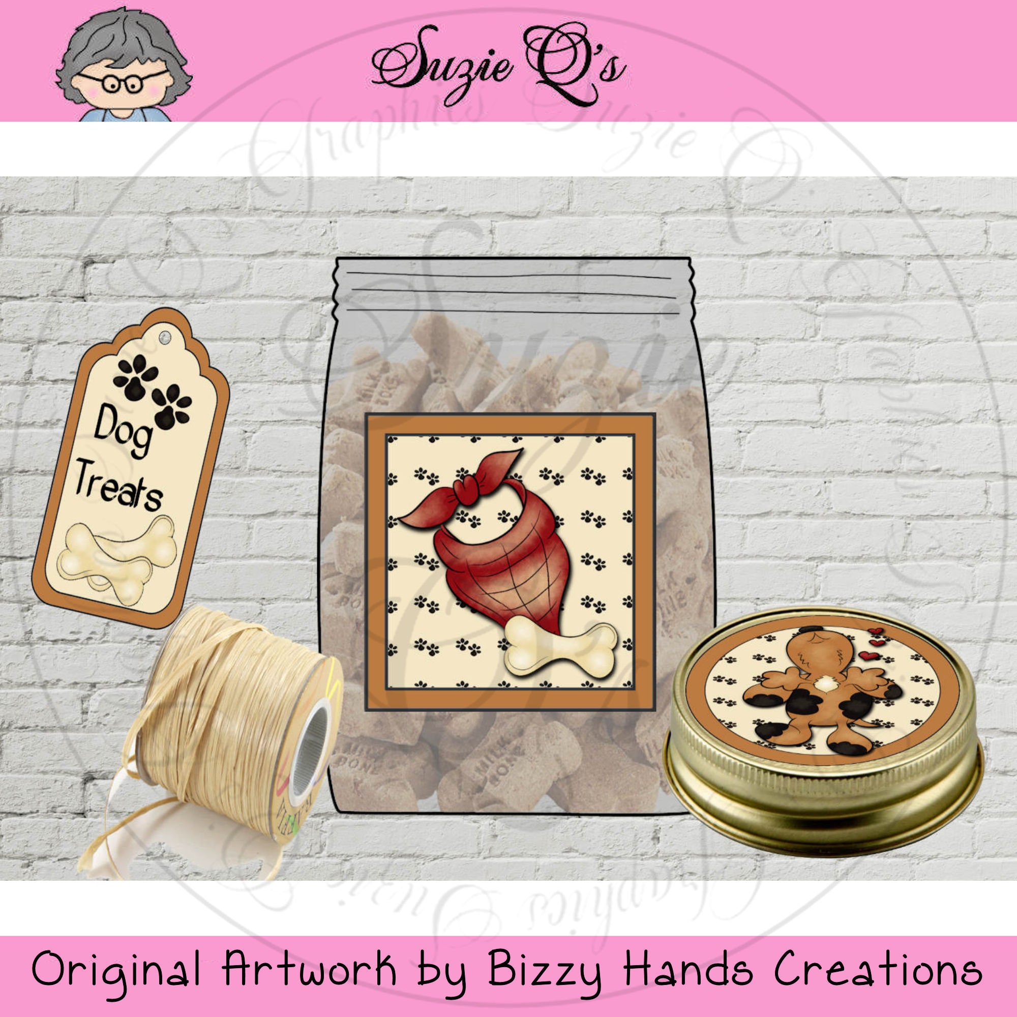 Dog Treat Jar Labels and Tags CU Digital Printable Kit Etsy