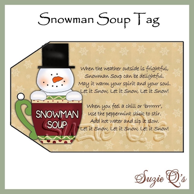 Snowman Soup Tag - CU Electronic Printable - Superior Craft Demonstrate Dealer - Instantaneous Down load image relating to Snowman Soup Printable Tag identify Snowman Soup Tag - CU Electronic Printable - Excellent Craft Exhibit Vendor - Instantaneous Down load