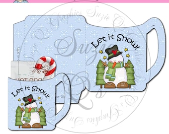 Let It Snow Cocoa Envelope - Digital Printable - Good Seller for Winter Craft Shows - Immediate Download