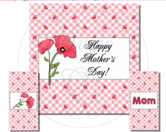 Mother's Day Candy Bar Wrapper Set - Digital Printable - Immediate Download