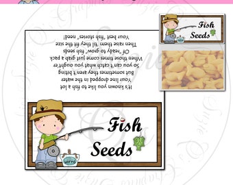 Fish Seeds Bag Topper - Digital Printable - Immediate Download