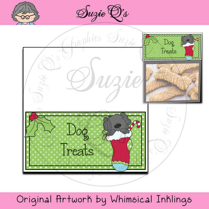 Dog Treat Christmas Topper Digital Printable Immediate - Etsy