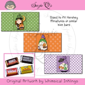 Halloween Gnome Mini Candy Wrappers - Digital Printable - Immediate Download