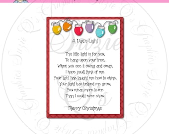 A Dad's Light Card/Tag in 2 sizes  - CU Digital Printable -Immediate Download