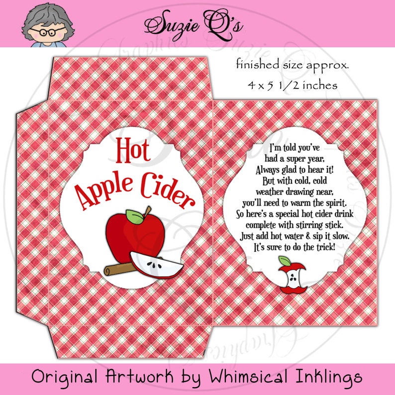 Hot Apple Cider Packet Digital Printable Good Seller for Etsy