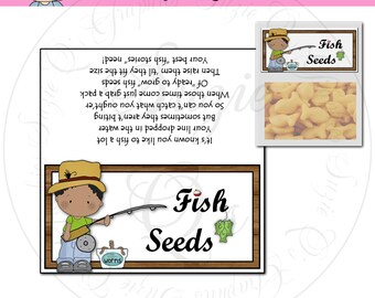 Fish Seeds Bag Topper (African American version) - Digital Printable - Immediate Download