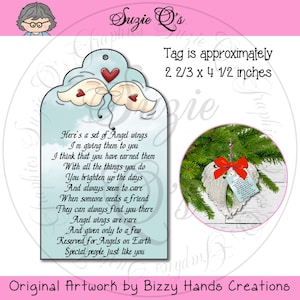 Angel Wing Tag  -  CU Digital Printable - Immediate Download