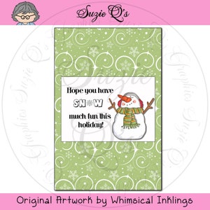 Snowman Microwave Popcorn Wrapper - Digital Printable - Immediate Download