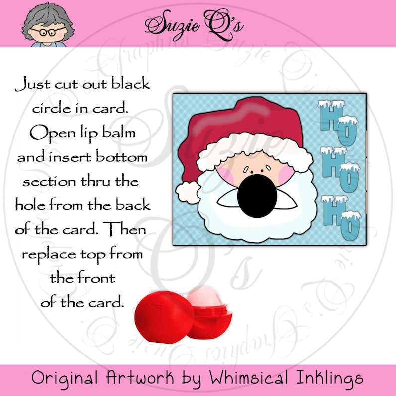 Santa EOS Lip Balm Card Digital Printable Immediate - Etsy
