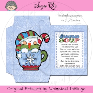 Sobre de sopa de muñeco de nieve - Imprimible digital - Buen vendedor para espectáculos de artesanía de invierno - Descarga inmediata