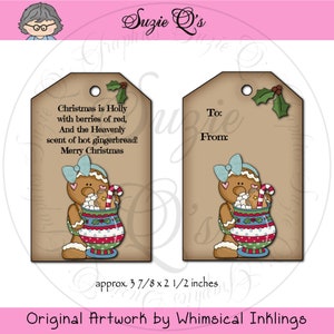 Gingerbread Tags - CU Digital Printable - Immediate Download
