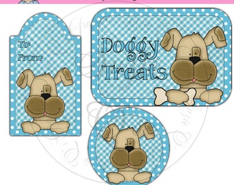 Dog Treat Jar - Tag and Labels - CU Digital Printable Kit - Great Gift Idea - Immediate Download