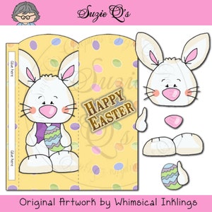 Easter Bunny Candy Bar Sleeve, 3D Digital Printable Immediate Download image 1