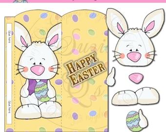 Easter Bunny Candy Bar Sleeve, 3D - Digital Printable - Immediate Download