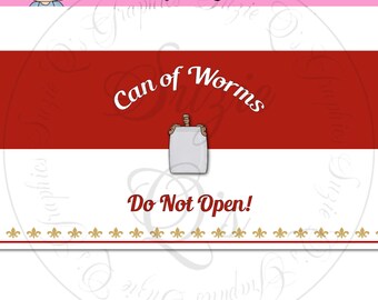 Can of Worms Label - Digital Printable - Good Craft Show Seller - Immediate Download