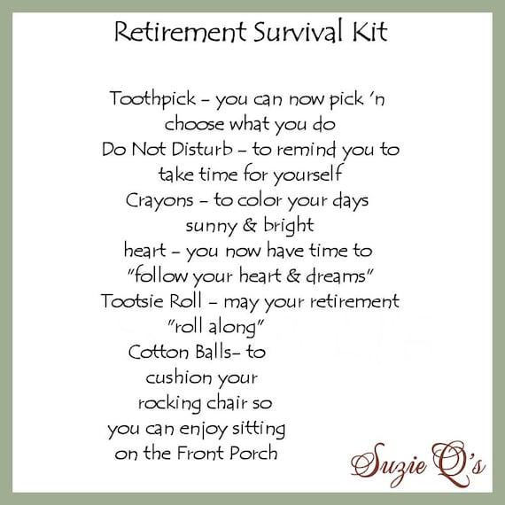 Retirement Survival Kit includes Topper and Card Digital | Etsy