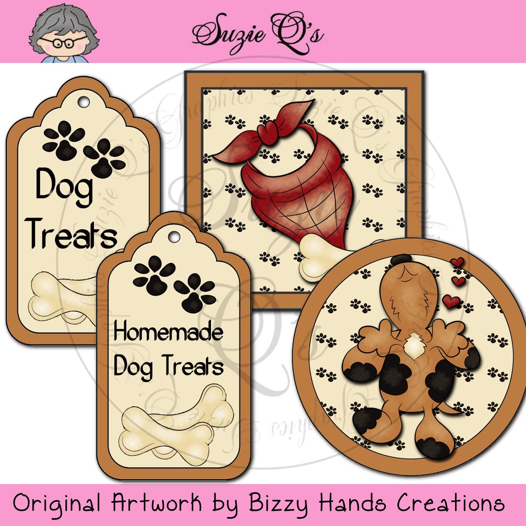Dog Treat Jar - Labels and Tags - CU Digital Printable Kit - Great Gift ...