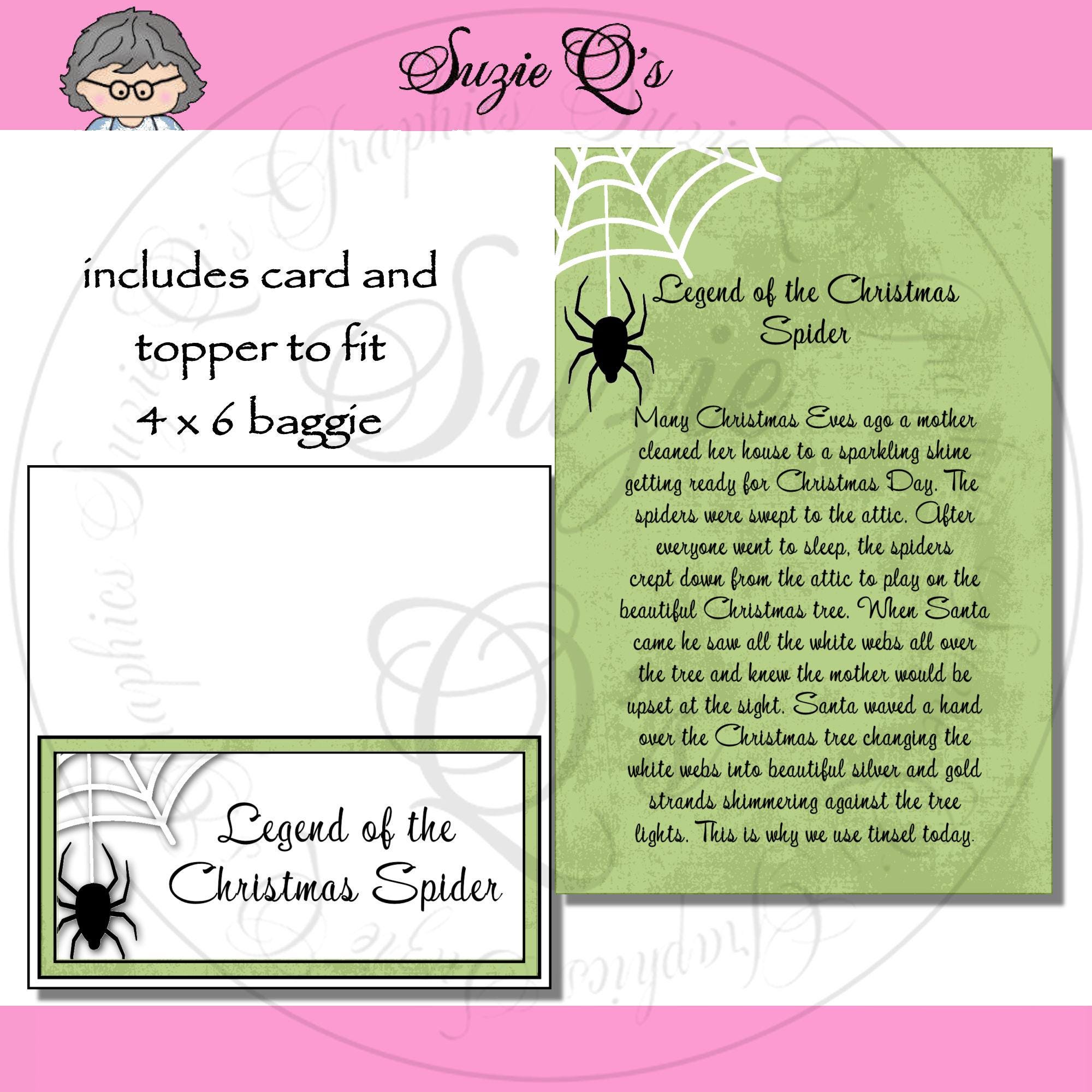 Legend of the Christmas Spider Card and Bag Topper - Digital Printable - Immediate Download - Etsy legend-of-the-christmas-spider-card-and-bag-topper-digital-printable-immediate-download-etsy