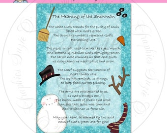 Meaning of the Snowman 5x7 Card Front - Digital Printable - Immediate Download