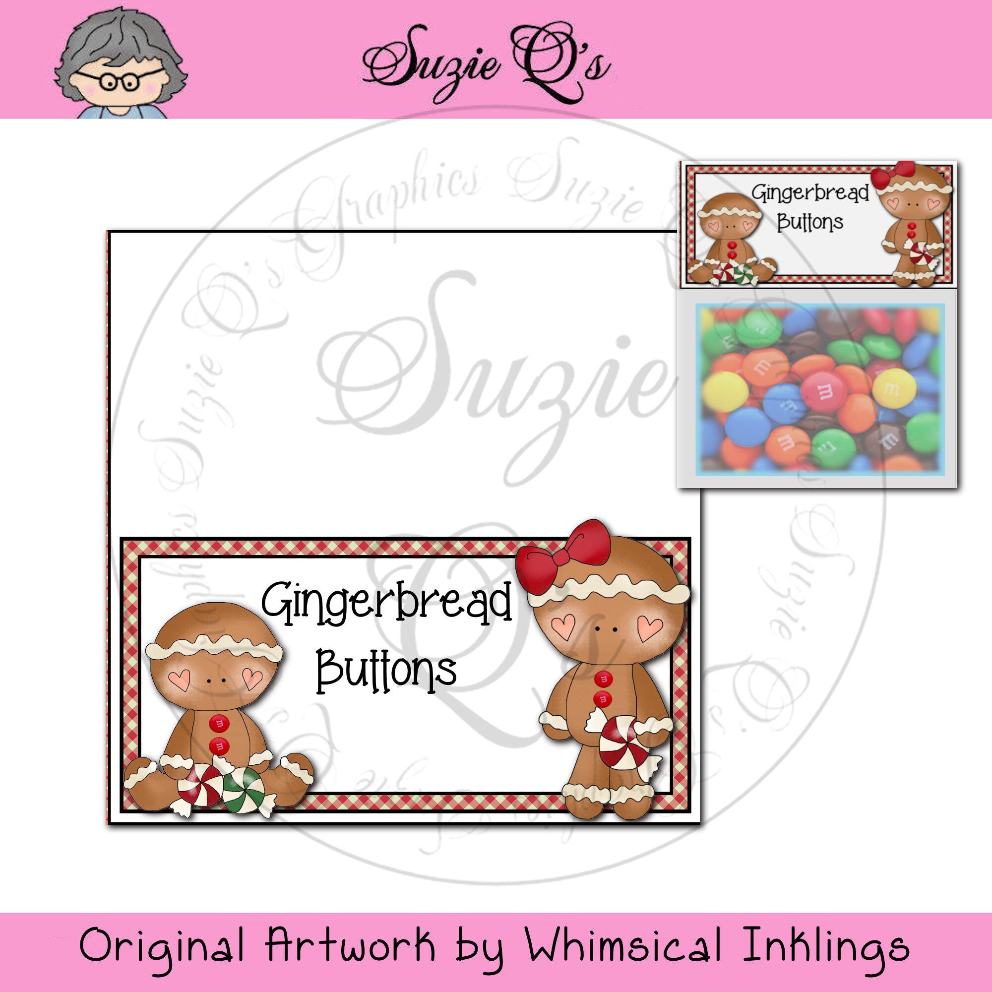 Christmas Gingerbread Buttons Treat Bags, Christmas Toppers IDGINGERBR –  Bailey Bunch Designs