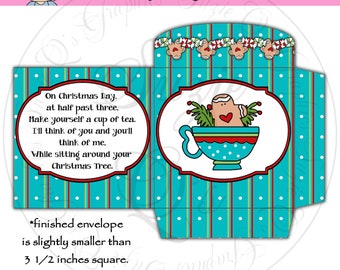 Christmas Tea Envelopes - Digital Printable - Immediate Download