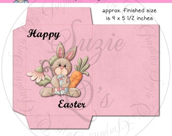 Easter Bunny Cocoa Envelope - Digital Printable - Good Seller for Winter Craft Shows - Immediate Download