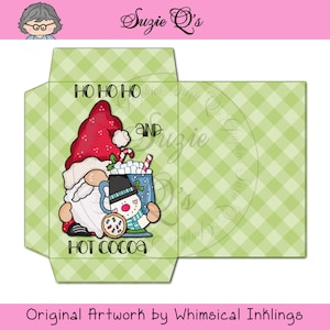 Santa Cocoa Envelope - Digital Printable - Good Seller for Winter Craft Shows - Immediate Download