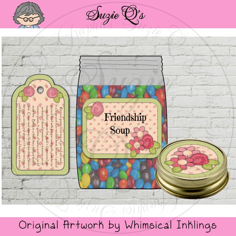 Make your own Friendship Soup Mix in a Jar Label Tag and Etsy