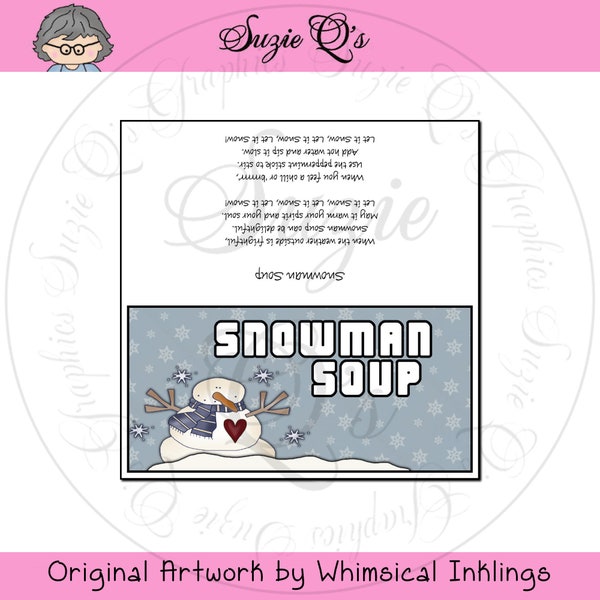 Melted Snowman Label - Etsy