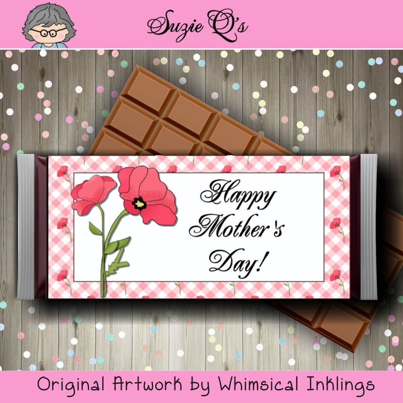 Mother's Day Candy Bar Wrapper Set Digital Printable Etsy