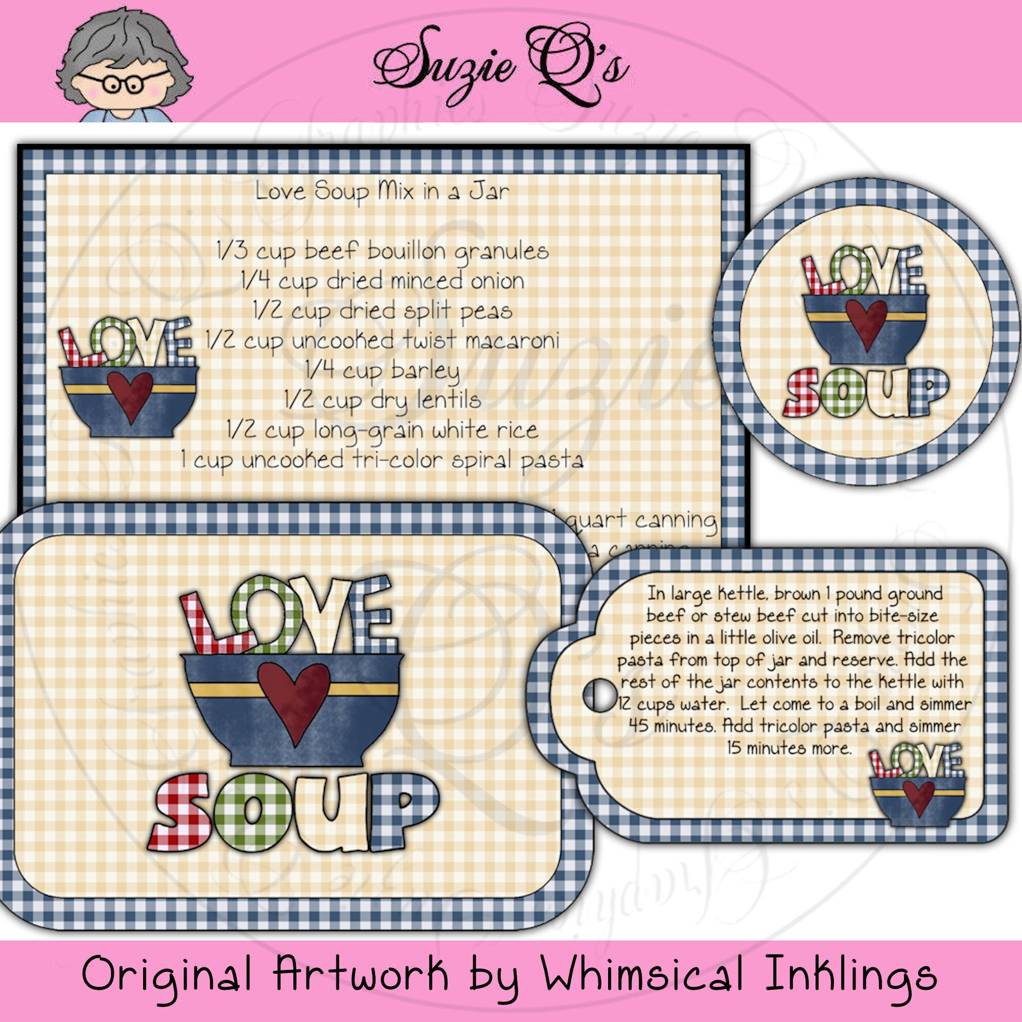 Love Soup Mix in a Jar Labels Tag and Recipe Digital | Etsy