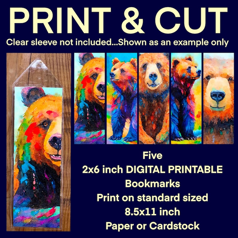 Printable Bookmarks, Instant Download, Digital, Collage, Mixed Media ...