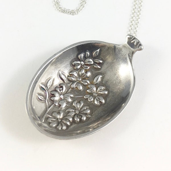 Dogwood Charm, Virginia Necklace, Flower Necklace, Flower Charm, Spoon Necklace, Wife Gift, Gardener Gift, Spoon Jewelry Silver Flower