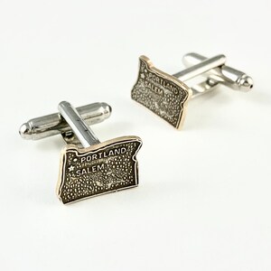 Oregon Cufflinks, Oregon Wedding, Oregon Map, Vintage Oregon, Oregon Husband, Oregon Man Gift, Oregon Tie Bar, Portland Oregon, Oregon Gift