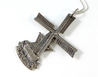 Dutch Necklace, Windmill Necklace, Windmill Charm, Holland Necklace, Holland Charm, Spoon Necklace, Spoon Jewellery, Holland Gift, Wife Gift
