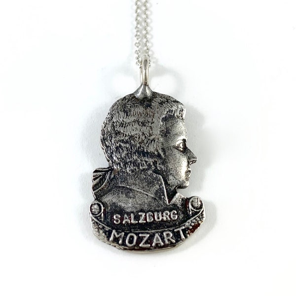 Mozart Necklace, Mozart Charm, Mozart Pendant, Salzburg Necklace, Salzburg Jewelry, Salzburg Gift, Mozart Gift, Mozart Woman, Mozart History