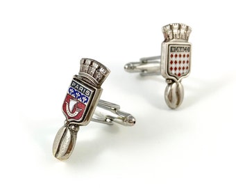 S0129 France Cufflinks Pair Lifetime Guarantee Eiffel Tower Cuff Links Paris Cufflinks