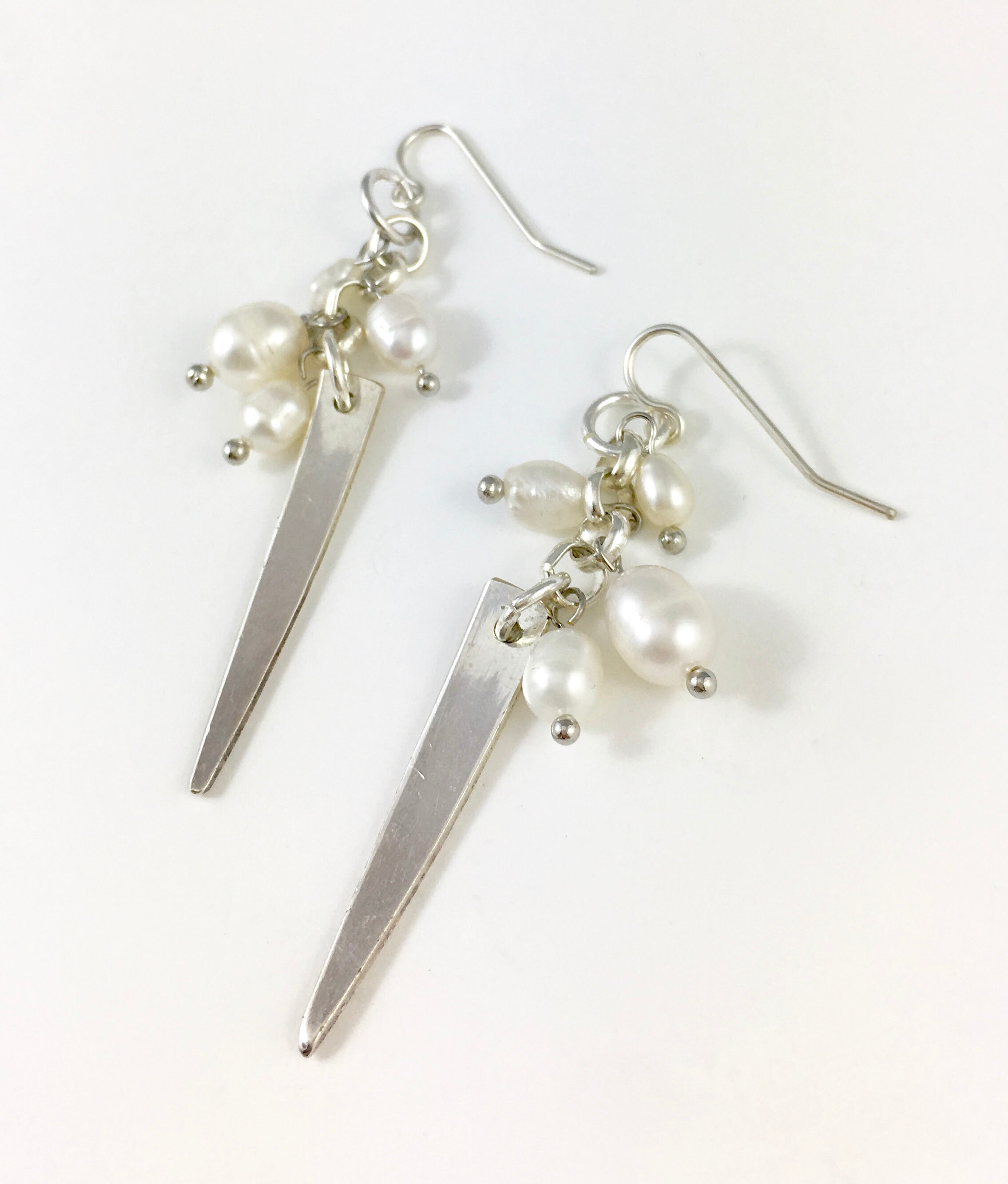 Fork Earrings Fork Jewelry Pearl Earrings Fork Tine Etsy