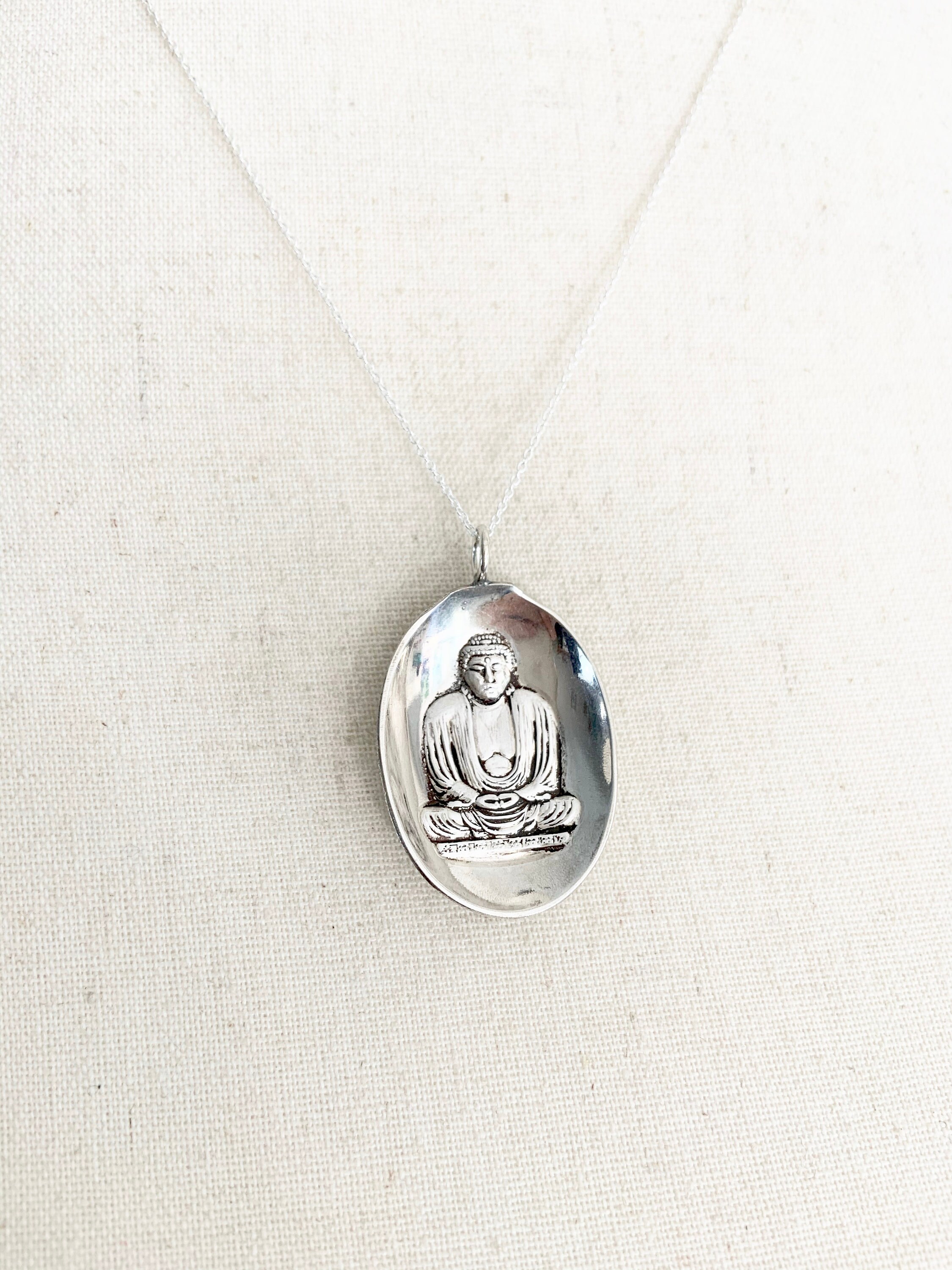 Buddha Necklace Buddha Jewelry Buddha Charm Silver Buddha Etsy