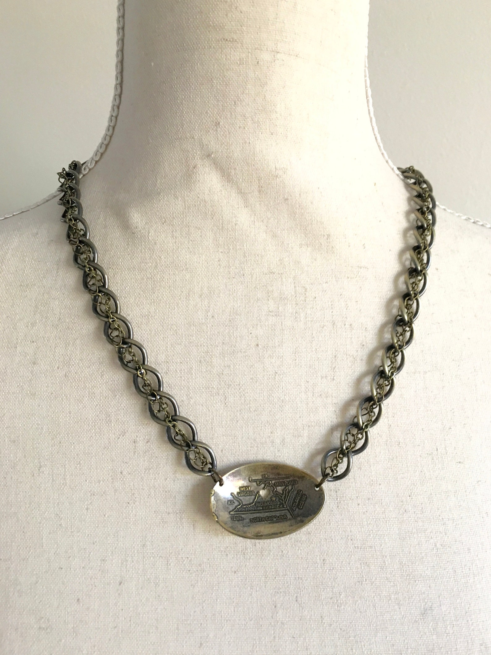 Virginia Heart Necklace Virginia Jewelry Spoon Necklace Etsy