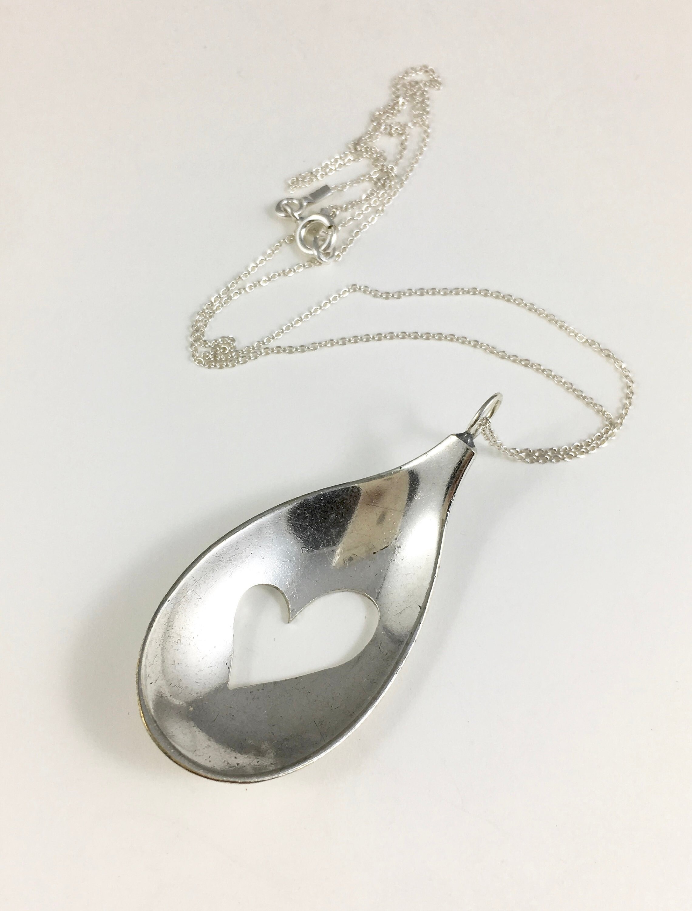 Heart Necklace Spoon Necklace Spoon Jewelry Heart Cutout Etsy
