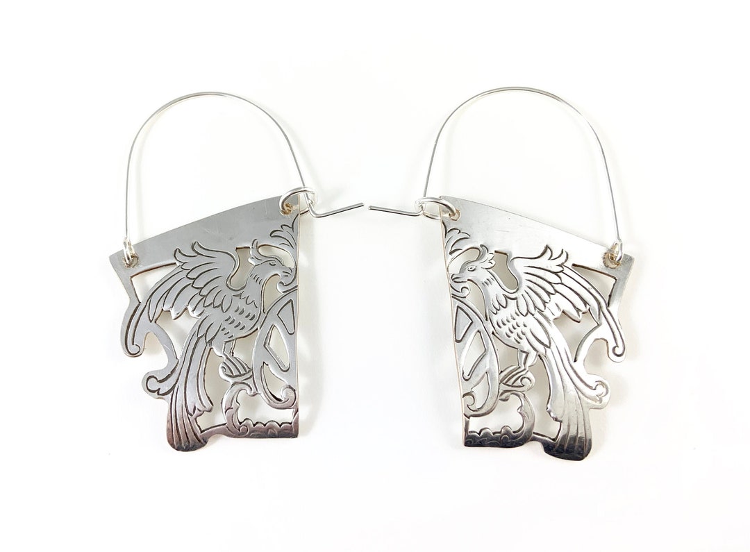 Bird Of Paradise Hoop Earrings