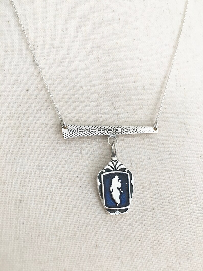St Thomas Charm, St Thomas Necklace, St Thomas Jewelry, St Thomas Souvenir, St Thomas Gift, Spoon Necklace, Spoon Jewelry, Wife Gift image 4