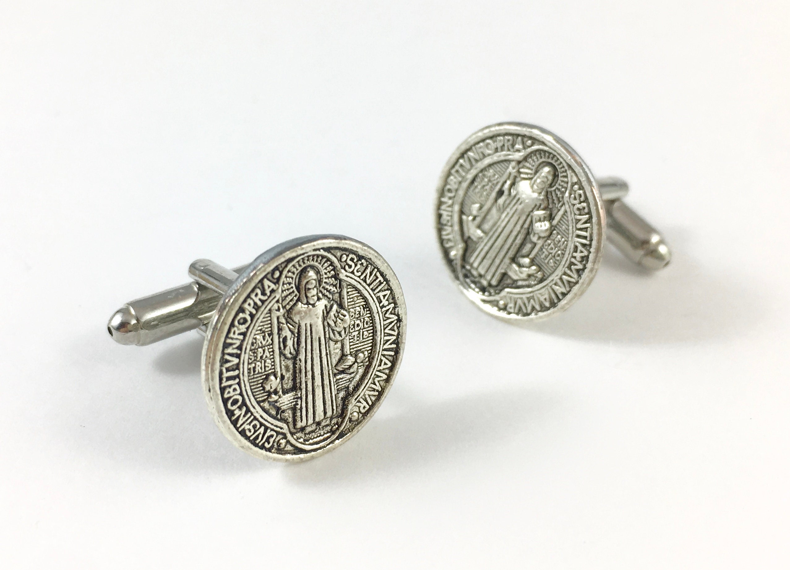 St. Benedict Cufflinks Gothic Cufflinks Gothic Man Gift Etsy