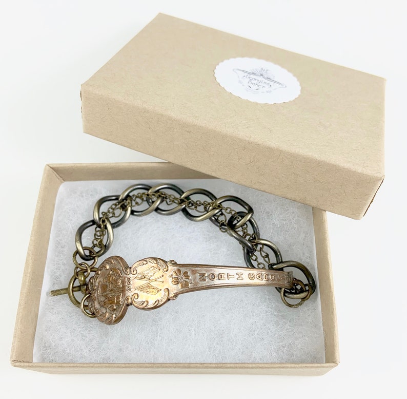 Wife Gift North Carolina Bracelet North Carolina Seal North Carolina Jewelry North Carolina Charm Vintage North Carolina Spoon Bracelet
