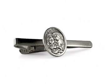 Holy Family Medal Tie Bar, Holy Family Tie Clip, Religious Tie Bar, Catholic Man Gift, Holy Family Man Gift, Holy Family Cufflinks