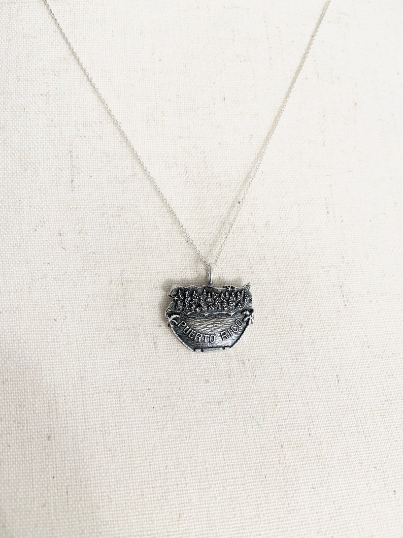 Puerto Rico Jewelry Puerto Rico Necklace Puerto Rico Charm Vintage Puerto Rico Wife Gift Puerto Rico Pendant Puerto Rico Gift