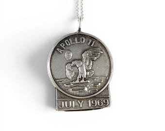 Apollo 11 Necklace, Apollo 11 Charm, Apollo 11 Jewelry, Apollo 11 Pendant Apollo 11 Woman, Spaceship Necklace, Spaceship Charm,