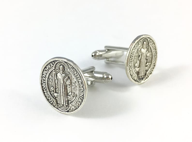 St. Benedict Cufflinks Gothic Cufflinks Gothic Man Gift Etsy